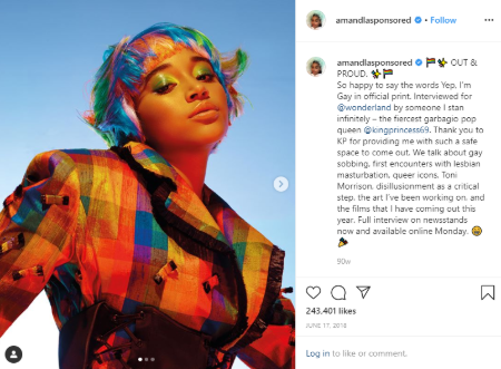 Amandla came out of closet Via her Instagram